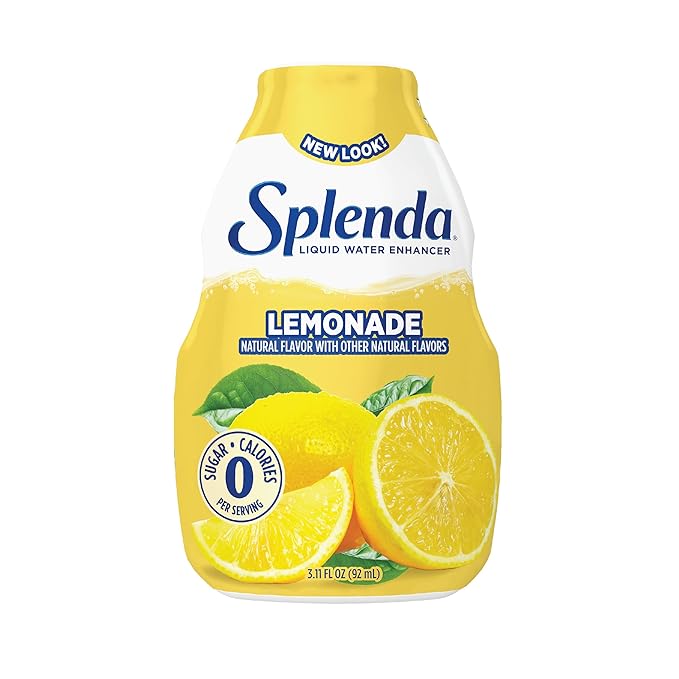 SPLENDA Liquid Water Enhancer Drops, Sugar Free, Zero Calorie, Natural Flavor, Concentrated Drink Mix, 3.11 Fl Oz Each Bottle (Lemonade, 2 Pack)