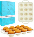 12-Cup Silicone Cupcake Pan, Nonstick Muffin Pan, Dishwasher Safe Muffin Tray with Handles, Food Grade Silicone Muffin Tin for Baking Egg Bites & Cupcakes