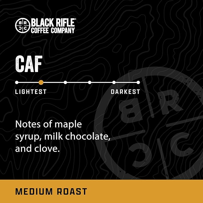 Black Rifle Coffee Company CAF, 12 Count, Medium Roast K Cups - Single Serve K Cups Coffee Pods - Kcup Pods Compatible with Keurig 1.0 & 2.0 - Made from Arabica Beans