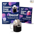 Copper Cow Coffee Premium Pour Over Single-Serve Vietnamese Coffee Pouches (8 pack) | Decaf | Dark Roast | Convenient Vietnamese Ground Coffee Packets, Travel Friendly