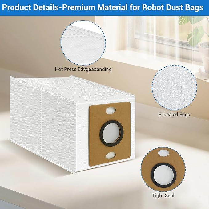 14 Pack A30 Pro Dust Bags for ILIFE A12 Pro/A30 Pro/V9/V9 Pro/Robot Vacuum Bags 3.2 L Large Capacity Heavy Duty Bags for Home Vacuum