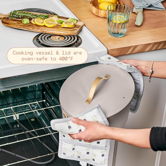 Beautiful 10-in-1 6Qt Electric Multi-Cooker with 7 Presets,Oven-Safe Pot & Lid,Sauté, Steam,Slow Cook,Slow Cooker, Simmer,Rice & More,Touch Display,Dishwasher Safe,Serves Up to 7(Porcini Taupe)
