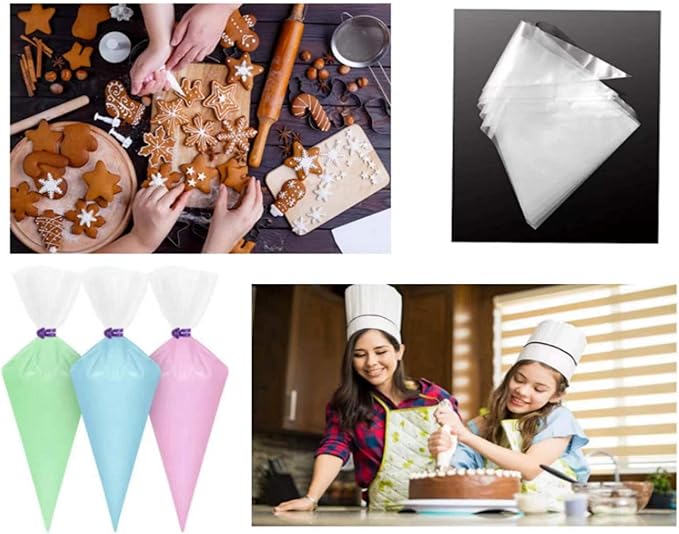 Piping Bags,100pcs 12 Inch Anti Burst Disposable Cake Decorating Bags,Non-Slip Pastry Bags-Ideal for Cakes,Cream Frosting and Cookie Decorating