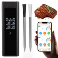 Wireless Meat Thermometer with 2 Color-Coded Probes, ±1.8℉ Accuracy, IP67 Waterproof, App Control & Real-Time Monitoring, Two-Way Alerts for Kitchen, BBQ, Grill, Oven, Smoker