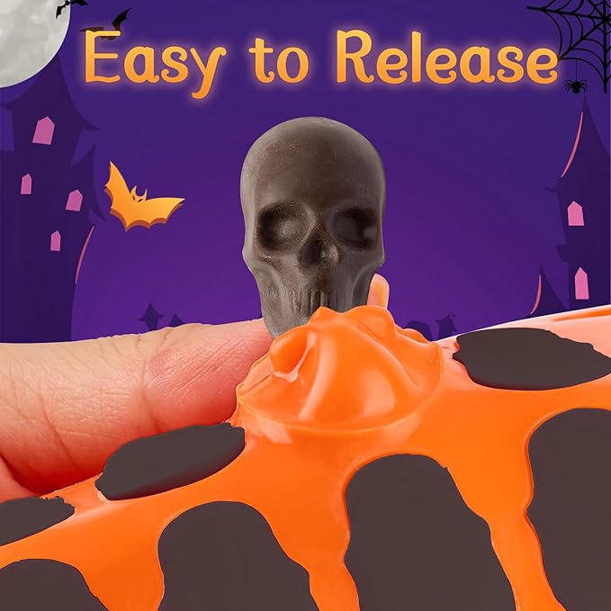 JOERSH Halloween Chocolate Silicone Molds, 2PCS Skull Shaped Candy Mold Non Stick for Chocolate, Fondant, Gummy, Jello, Ice Cubes, Dessert Cake Decorating