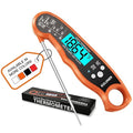 KULUNER TP-01 Waterproof Digital Instant Read Meat Thermometer with 4.6 Folding Probe Backlight Calibration Function for Cooking Food Candy, BBQ Grill, Liquids,Beef(Orange)