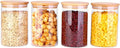 Glass Food Jars with Lids,37oz Glass Storage Containers with Airtight Bamboo Lids,Round Glass Canister Set of 4, Pantry Organizers and Storage for Cookie Flour Oat Pasta Tea Coffee Bean