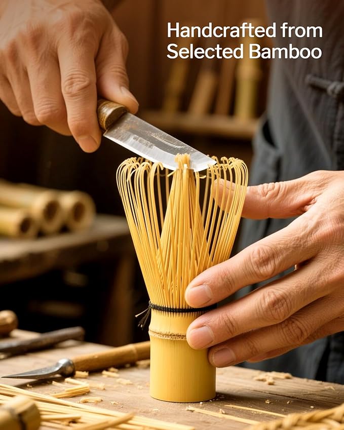 Artisan Matcha Whisk Set - 8 Pcs Premium Matcha Set with Bowl (Chawan), Bamboo Whisk & Tools | Matcha Kit for Making Breakfast/Latte | Gift for Matcha Lovers (White)