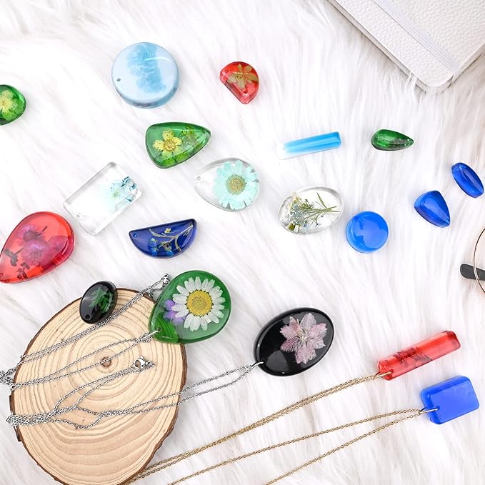 Resin Jewelry Molds for Casting - Silicone Molds for Epoxy Resin, Pendant Mold for DIY Gem Cabochon, Earring, Necklace Jewelry Making