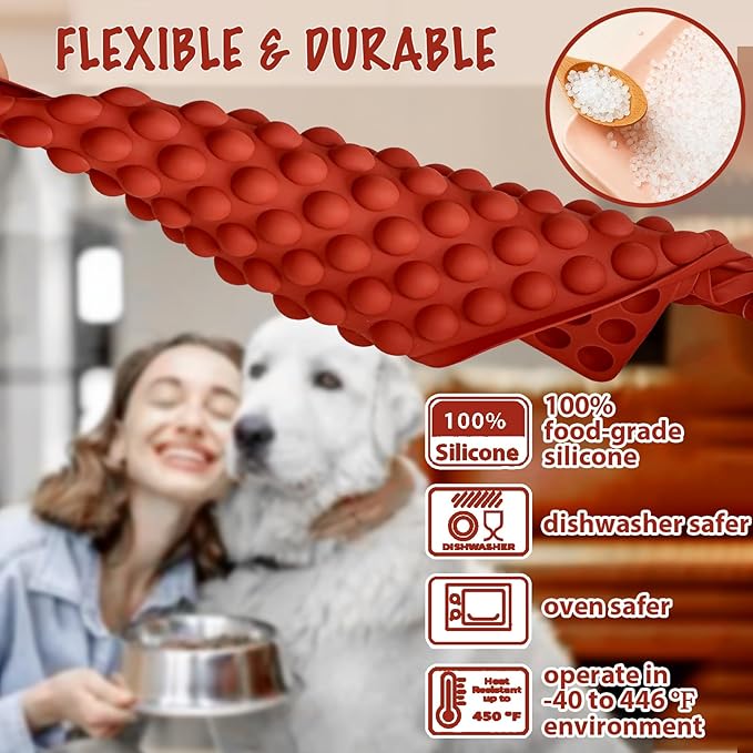 HKNMTT Mini Semi Sphere Shape Molds Silicone, 296 Cavities Round Baking Moulds for Dog Treats Snack Candy Chocolate Chip Cookie Wax Yogurt Melts, Oven Safe Small Half Ball Pellet Sheets