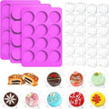 MGWOTH Chocolate Covered Mold Set: 3PCS Silicone Cookie Mold with 50 Clear Treat Boxes, Round Baking Mold for Oreos,Candy, Rice Crispy, Mini Cake, Individually Wrapped Cakesicle Party Favor Packaging