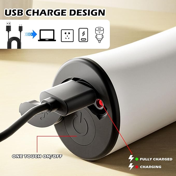 Electric Milk Frother-Handheld Drink Mixer - Electric Whisk Foam Maker for Coffee, Lattes, Cappuccino, Matcha, Hot Chocolate & Creamer (Stand with USB Rechargeable, white)