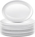 Dandat 36 Pcs Large Serving Platters Oval Trays White Plates Serving Dish for Wedding Party Restaurant Home Steak, Taco, Sushi, Appetizer, Cake (12 Inch)