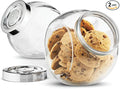 Bormioli Rocco Pandora Glass Candy Jar 75½-Ounce Cookie Jar (2 Pack) with Plastic Airtight Seal Lid 2-Way Display, Bulk-Food Storage Jar for Snacks, Dry Food, Jelly Beans Canister, Apothecary Jars.
