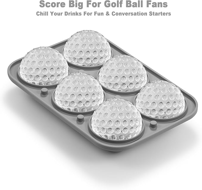 Nax Caki 3D Golf Ice Cube Tray, Large Golf Silicone Fun Shapes Whiskey Ice Mold with Funnel for Cocktails, Bourbon,Brandy, Whiskey Gifts for Men