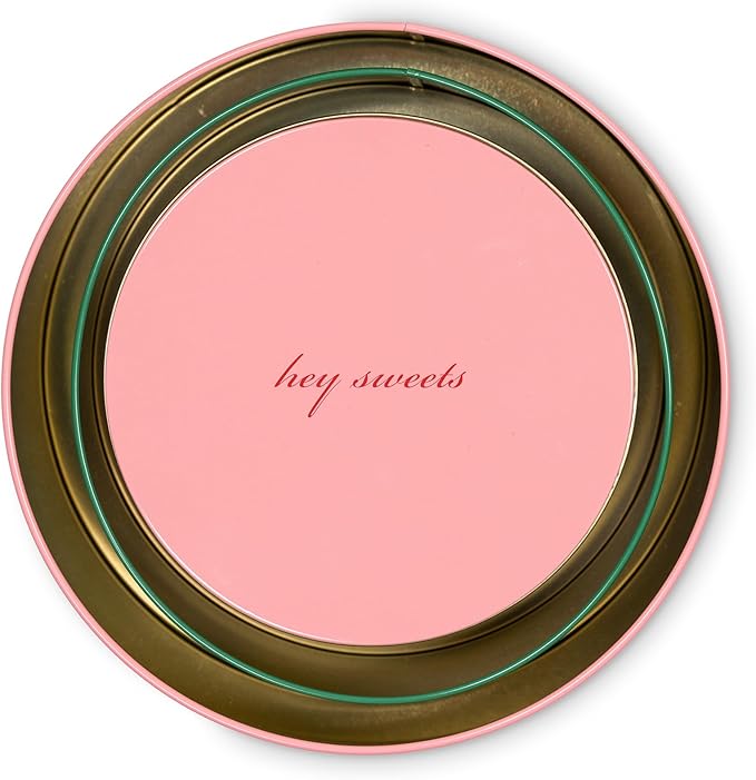 kate spade new york Decorative Metal Tins with Lids, 3 Piece Nesting Set, Small Medium & Large Christmas Cookie Containers, Perfect for Gift Giving and Holiday Parties (Hey Sweets)