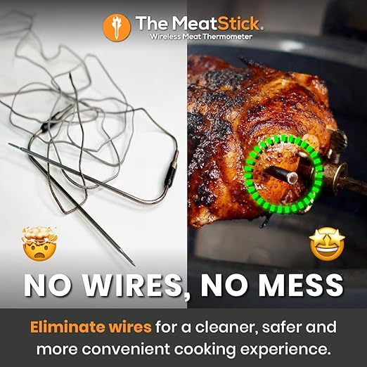 MeatStick Wireless Meat Thermometer for Grilling, Smoking, BBQ, Air Fryer, Deep Frying, Oven, Sous Vide