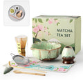 Matcha Whisk Set, Matcha Set with Bowl & Chasen & Chasen Holder, 8 Pcs Macha Kit Gift for Macha Lovers, Family, Friend（Green）