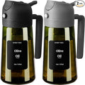 2PCS Olive Oil Dispenser and Oil Sprayer – 16oz/470ml Glass Light-Proof Oil Pourer for Kitchen, Air Fryer, Cooking, Salad, and BBQ