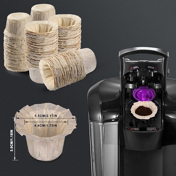 Pro Mael Disposable K Cup Filters - 720 Count, Coffee Filter Paper for Keurig Brewers Single Serve 1.0 and 2.0, Use with Reusable K Cup Pods, Natural Unbleached