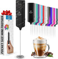 Mini & Mighty Milk Frother Wand – Powerful Handheld Coffee Frother, Battery Operated Drink Mixer – Compact Pocket Size – Detachable Whisk for Latte, Cappuccino, Matcha, Hot Chocolate – Black Marble