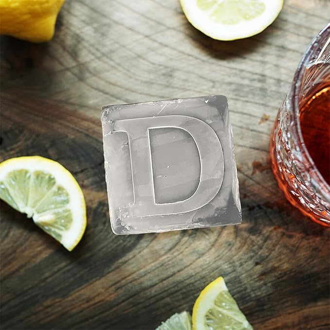 Letter D Monogram Ice Cube Mold Custom Ice Cube Mold 2 Inch Big Initials Silicone Ice Cube Tray Gifts for DAD Gifts for Him
