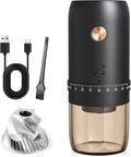 Portable Electric Coffee Grinder， Upgraded External Adjustable 40 Levels Fine to Coarse Settings, Stainless Steel Conical Burr Rechargeable and Faster Grinding for Office,Home,Camping,Travel,Black