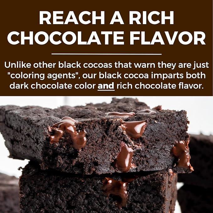 Black Cocoa Powder (5 lb) Bake the Darkest Chocolate Baked Goods, Achieve Rich Chocolate Flavor, Natural Substitute for Black Food Coloring, Dutch-Processed Cocoa Powder, Unsweetened, Extra Dark, Fair Trade Certified
