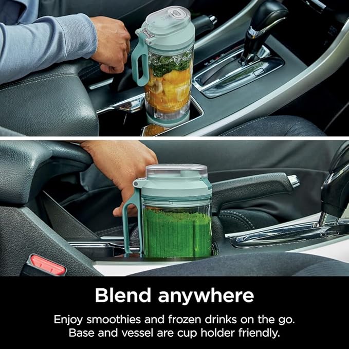 Ninja BC251MT Blast Max Personal Cordless Blender for Smoothies, Blend, Ice Crush, 22 oz. Twist & Go Vessel, Sea Glass - Certified Refurbished