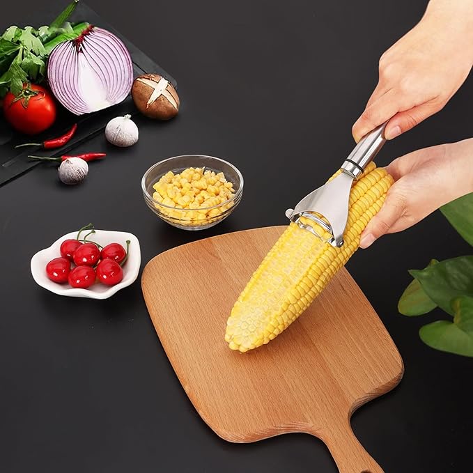 Corn Peeler, Corn Peeler for Corn on the Cob, 304 Stainless Steel Corn Cob Peeler, Corn Cob Stripper Tool, Quickly Remove Corn Kernels from Corn Cobs, Kichen Gadget