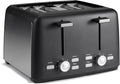Amazon Basics 4 Slice Toaster, With 7 Browning Settings, Extra Wide Slots For Bagels and Special Breads, Removable Easy-to-Clean Crumb Trays, Cancel/Defrost/Bagel Buttons, 1500W, Black & Silver
