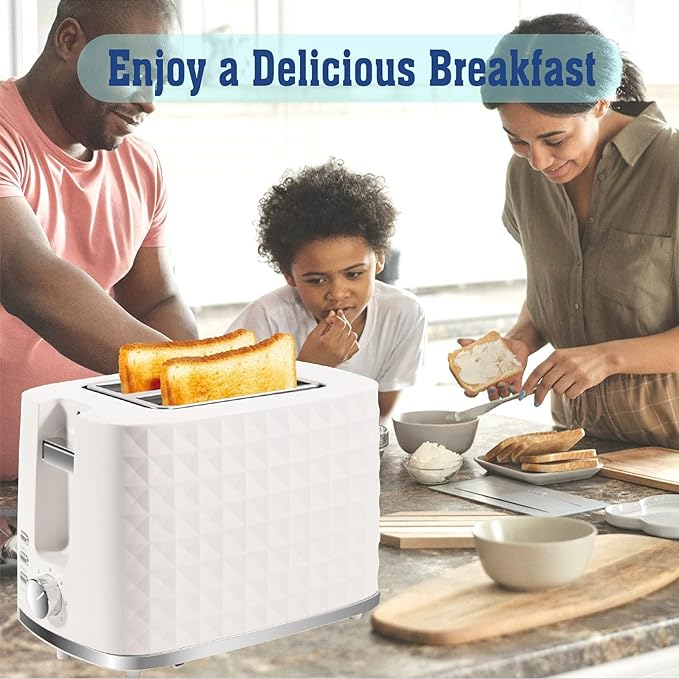 Toaster 2 Slices, Toasters Wide Slot, Bread Toaster with Cancel, Bagel, Defrost Function, Bagel Toasters with Removable Tray & 6 Temperature Settings, Beige