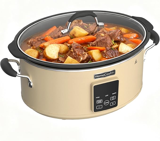 HOMECOOKIN Slow Cooker, Extra Large 10 Quart Digital Programmable Slow Cookers with Timer, Dishwasher Safe Glass Lid & Crock, Kitchen Appliance for Families and Gatherings, Oatmeal
