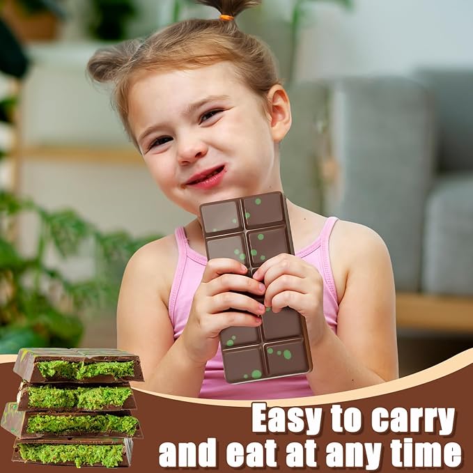 Chocolate Bar Molds Silicone 2-Pack, Large 8.1x7.1 Inch Deep Cavity with 100 Storage Bags & Scraper Tool Kit - Food-Grade BPA-Free for Thick Filled Homemade Candy, Energy Bars, Gifting