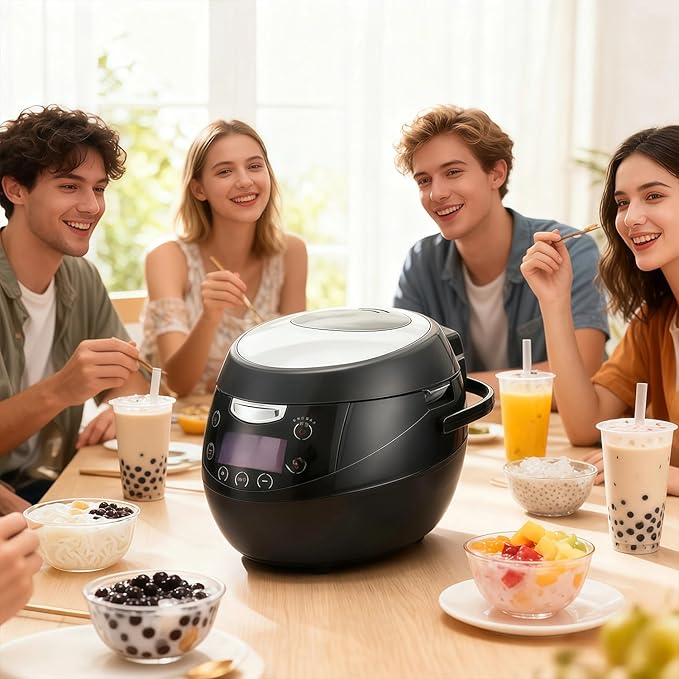 6L Boba Maker Machine, Automatic Commercial Boba Cooker with Even Heat Distribution, Intelligent Tapioca Cooker, for Milk Tea Stores Restaurants Dessert Stores Lounge Bars