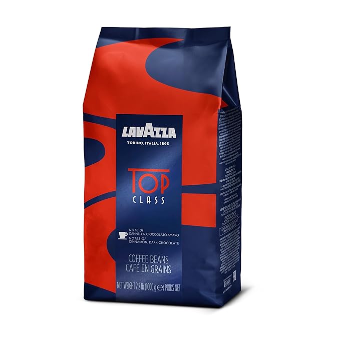 Lavazza Top Class Whole Bean Coffee Blend, Medium Espresso Roast, 2.2LB - Pack of 6