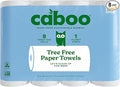 Caboo Tree Free Paper Towels, 8 Rolls, Earth Friendly Sustainable Kitchen Paper Towels with Strong 2 Ply