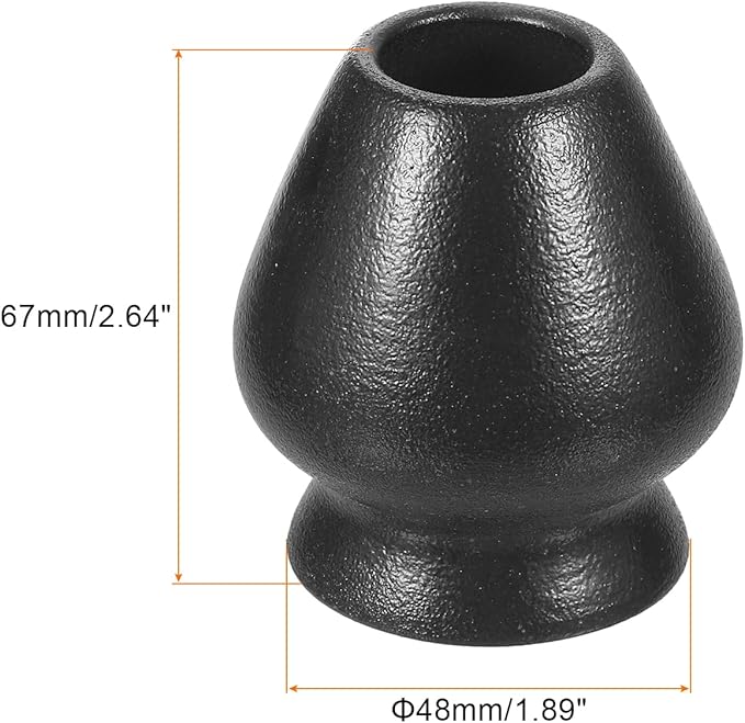HARFINGTON Ceramic Chasen Stand 67mm Matcha Whisk Holder Teas Set Whisks Stand Traditional Matcha Tea Chasen Holder Tea Set Accessories for Tea Tasting, Black