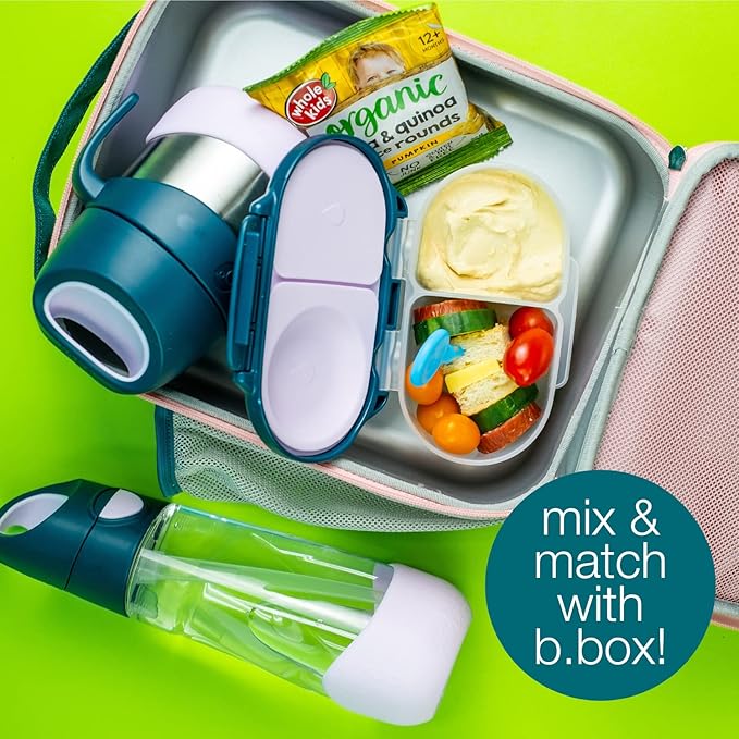 b.box Insulated Food Jar with Spork for Toddlers | Easy Open Container for Toddlers | Stainless Steel, 5hrs + of Perfect temperatures | Dishwasher Safe, BPA Free (Passion Splash, 11 oz)