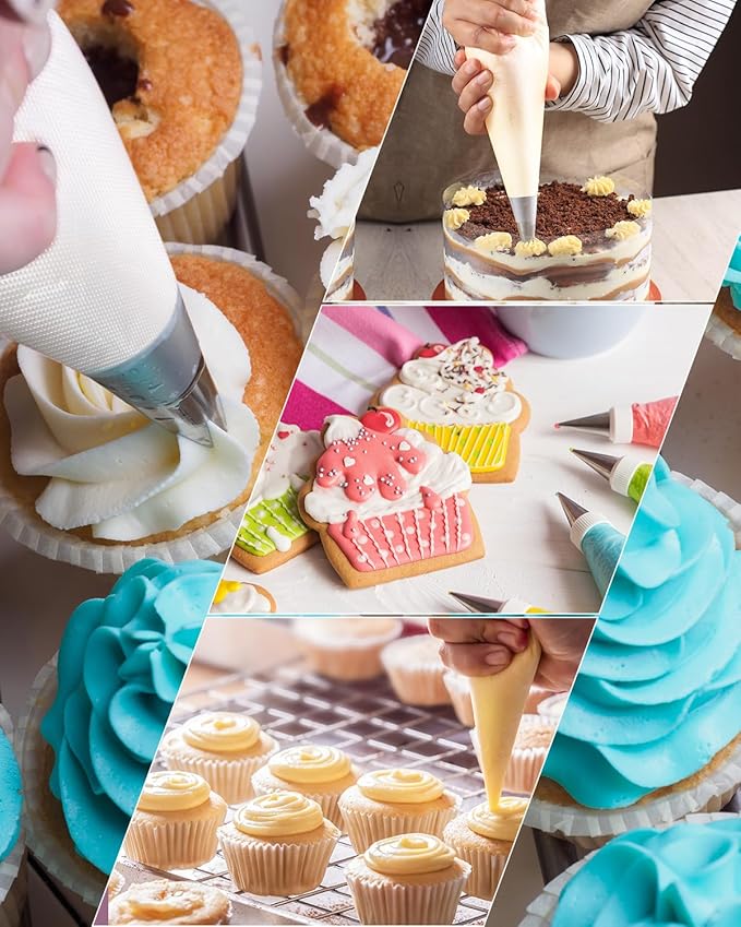 18/21/24 Inch Extra Large Piping Bags Disposable, 100 Pieces Icing Bags, Tipless Piping Bags, Thickened Pastry Bags, Non-Slip & Anti-Burst, Frosting Piping Bags for Cakes Cookies Decoration