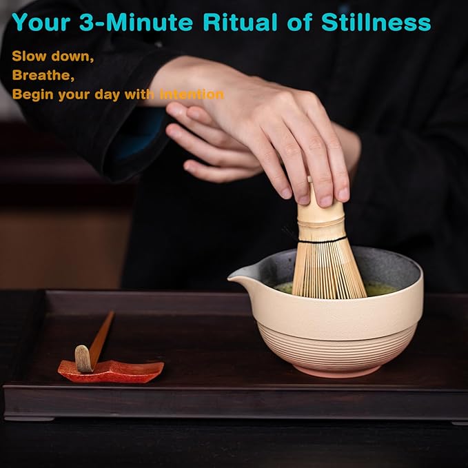 Premium Matcha Ceremony Set – Complete 9-Pcs Ritual Kit with Hand-Tuned Bamboo Whisk, Ceramic Bowl, Scoop & Sifter– Presented in Luxury Magnetic Gift Box, Perfect for Gifting or Self-Care