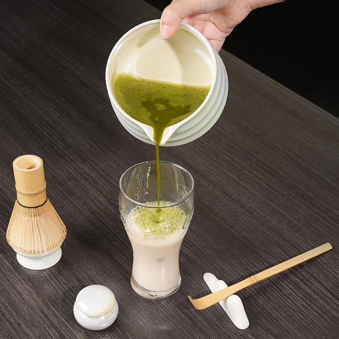 8Pcs Matcha Whisk Set, Iridescence Matcha Making Tools Accessories Kit with Bamboo Matcha Whisk,Bowl,Spoon,Sifter and Holder, Gifts for Matcha Lovers on Christmas, Birthday, Teacher's Day