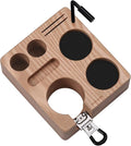 Normcore Compact Tamping Station, Tamper WDT Holder Portafilters Stand, Espresso Accessory Tool Organizer For 51mm 54mm Machine, Adjustable Height, Solid American Ashwood