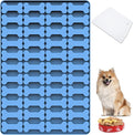 Dog Bone Silicone Molds, 44 Cavities Small Dog Bone Shaped Pet Treat Mold for Baking and Freezing Dog Food/Snacks/Biscuits/Candy/Chocolate for Medium and Large Dogs (with a Scraper)