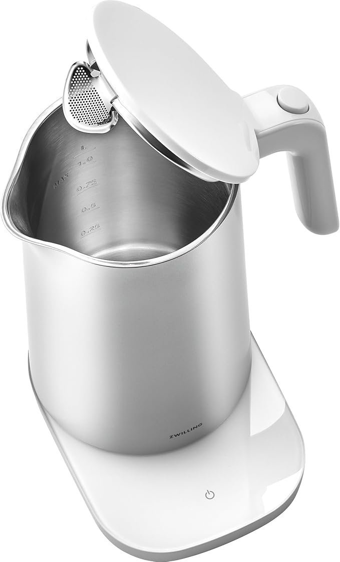 ZWILLING Enfinigy Cool Touch 1-Liter Electric Kettle Pro, Cordless Tea Kettle & Hot Water - Silver