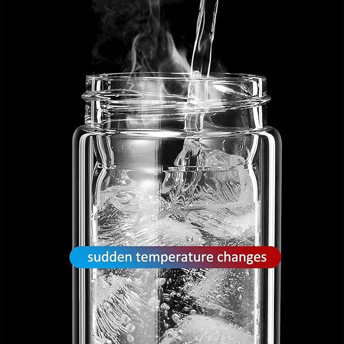 QUROXO 2025 New Tryteava Glass Infuser, Teava 3-In-1 Smart Tea Infuser with Cup Brush, Double-Layer Borosilicate Glass Tryteava Tea infusers Separation Cup (Gold, 280ml (9.5oz))
