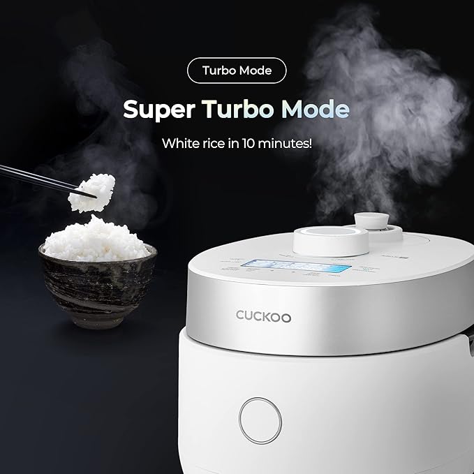 CUCKOO Twin Pressure Rice Cooker 3-Cup Uncooked / 6-Cup Cooked with Induction Heating Technology, 15 Menu Modes with Voice Guide, Small Rice Maker Multi-Cooker & Pressure Cooker (CRP-MHTR0309FW)