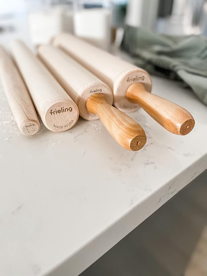 Frieling Dough Roller - 1.5-in x 20-in Natural Maple - French Pin Wooden Rolling Pin & Pastry Roller for Pizza Dough