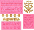 JOERSH 3PCS Baroque Scroll Molds Silicone Border Fondant Mold for for Wedding Birthday Cake Decorating, Cupcake Topper, Chocolate, Candy, Candle, Clay