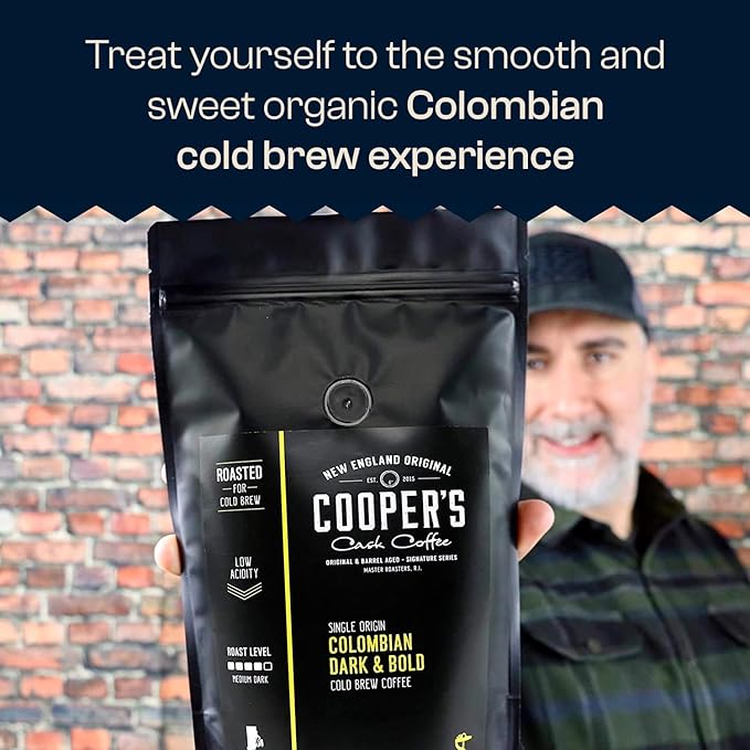 Cold Brew Coffee Colombian Reserve Single Origin Coarsely Whole Bean Coffee - 1 lb. Bag - Dark Roast